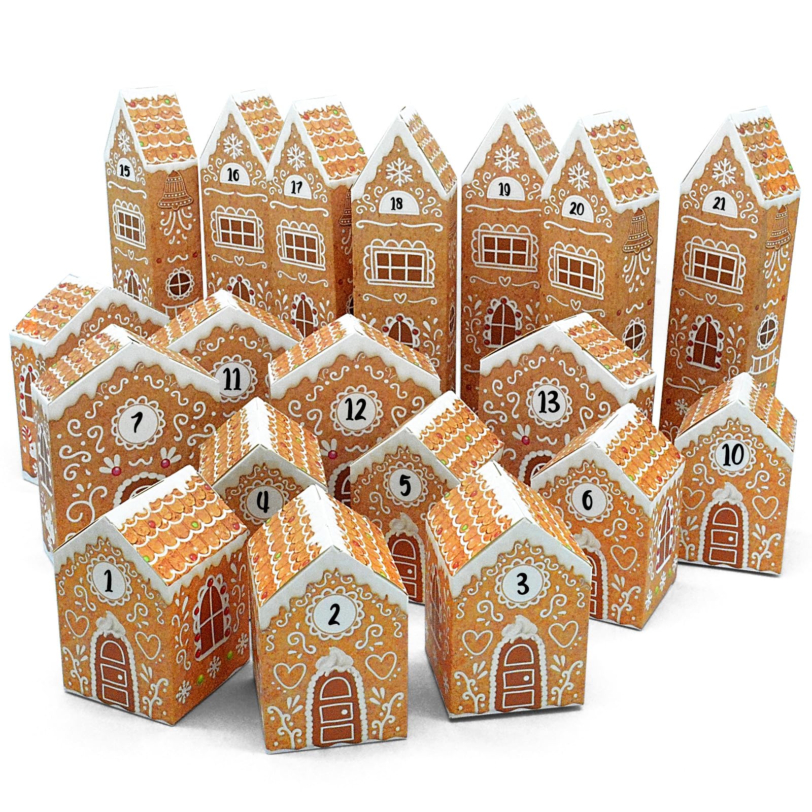 Christmas Advent Calendars 2025, Cardboard Treasure Boxes With 1-24 Number Stickers Christmas Countdown Calendar For Kids Xmas H