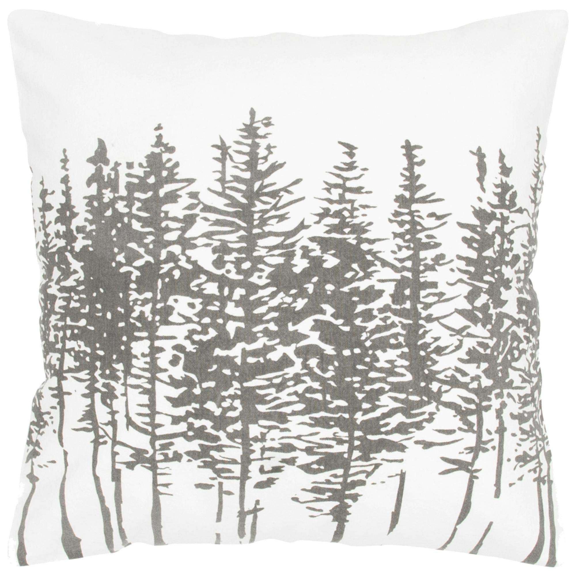 Rizzy Home | T05380 | 18"x18" White/Green Decorative Pillow | Down Fill