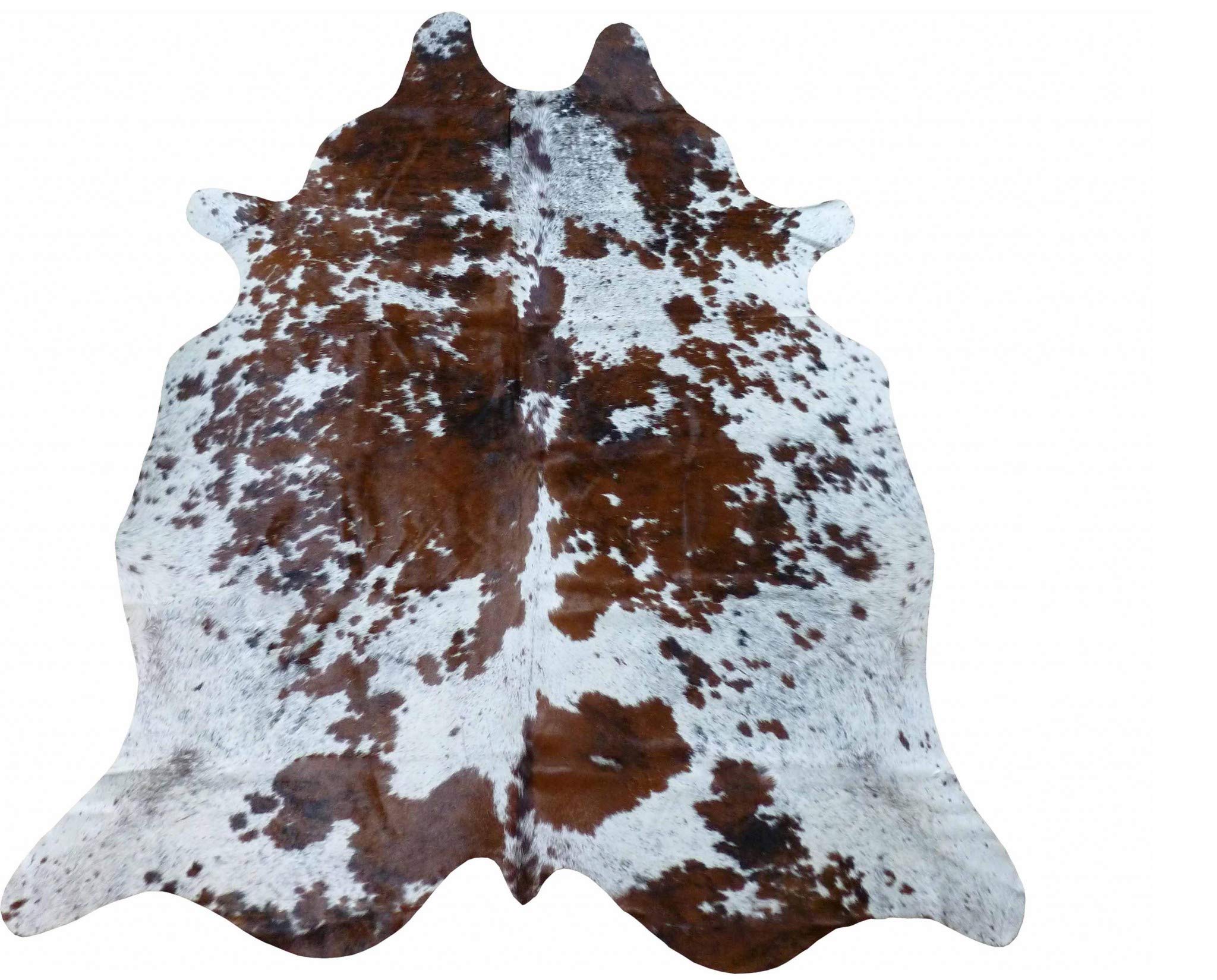 Homeroots Brown And White Salt And Pepper Brazilian Cowhide Rug