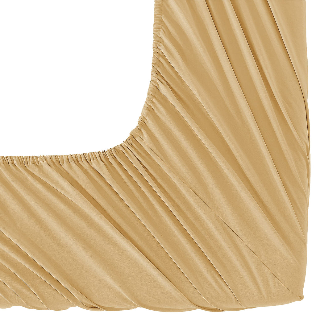 Elegant Comfort Luxurious Wrinkle Resistant 1500 Thread Count Egyptian Quality 1-Piece Fitted Sheet All Around Elastic -Deep Pocket- Ultra Soft Bottom Fitted Sheet, Queen, Camel-Gold