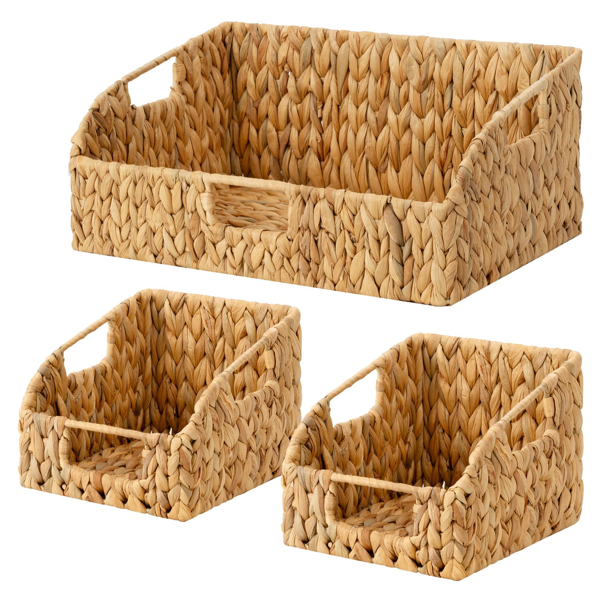 StorageWorks Water Hyacinth Basket Organizer, Pantry Storage Baskets,3Pack