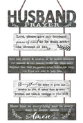 Yudarte Prayer for Husband Rustic Wall Sign with 5pcs Panels Strung Together - Christian Religious Inspiring Farmhouse Home Deco