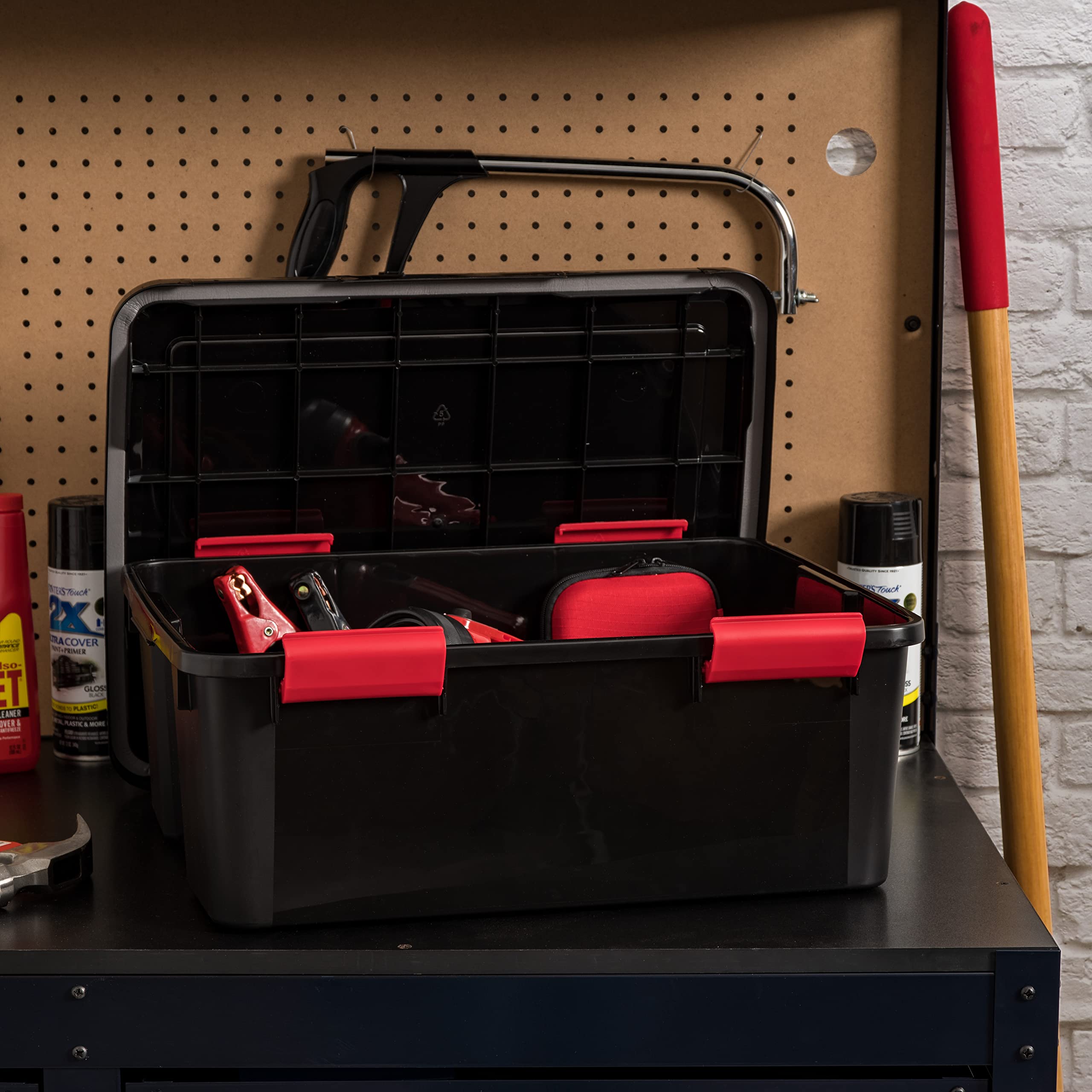 Iris Usa Weatherpro 31 Qt Storage Bins With Lids, 6 Pack, Bpa-Free Plastic Gasket Box With Tight Latch And Seal, Stackable Nesta