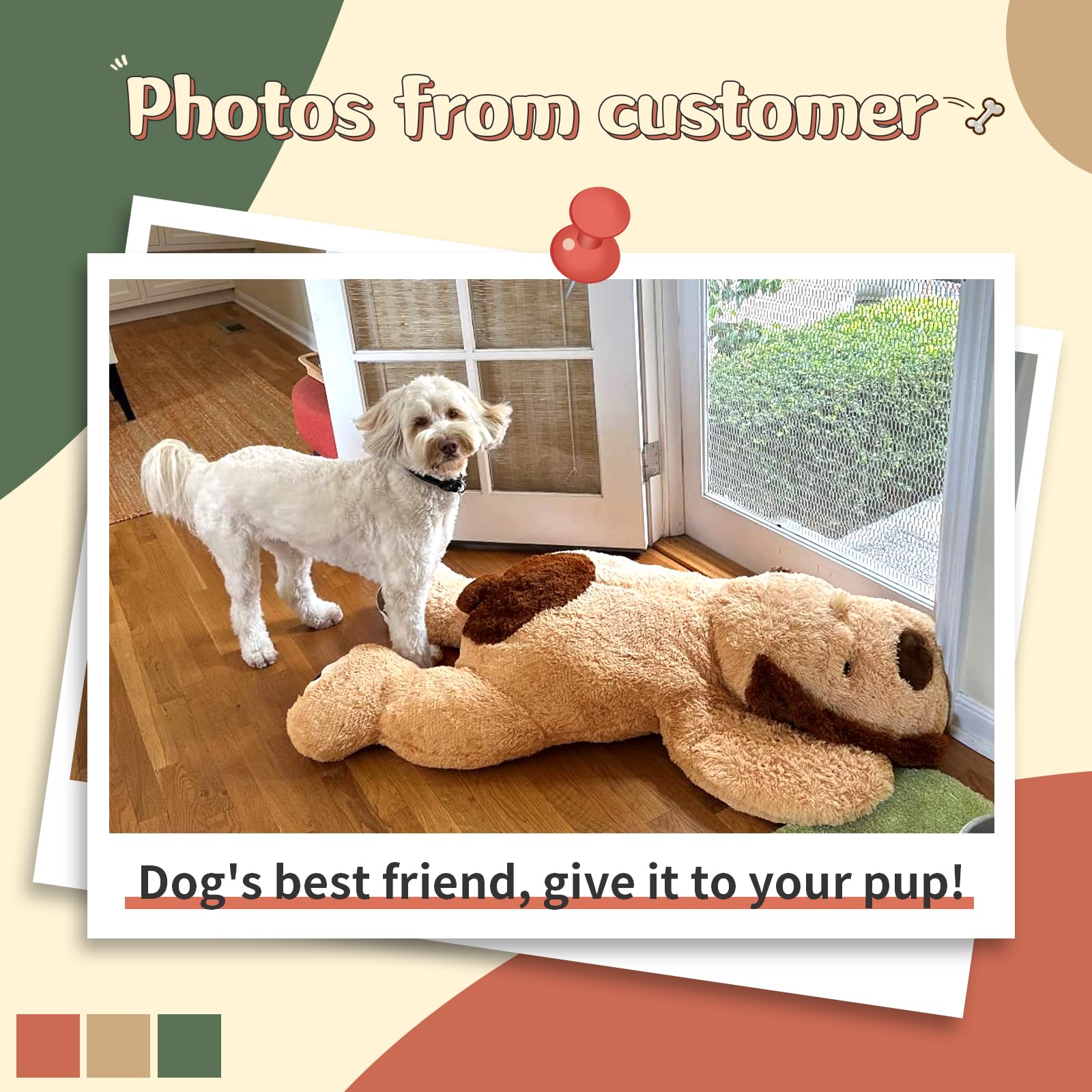 Morismos Giant Stuffed Dog Animal, Huge Stuffed Dog Plush,Soft Large Stuffed Dog Pillow For Kids,Girls, Boys, 51 Inch