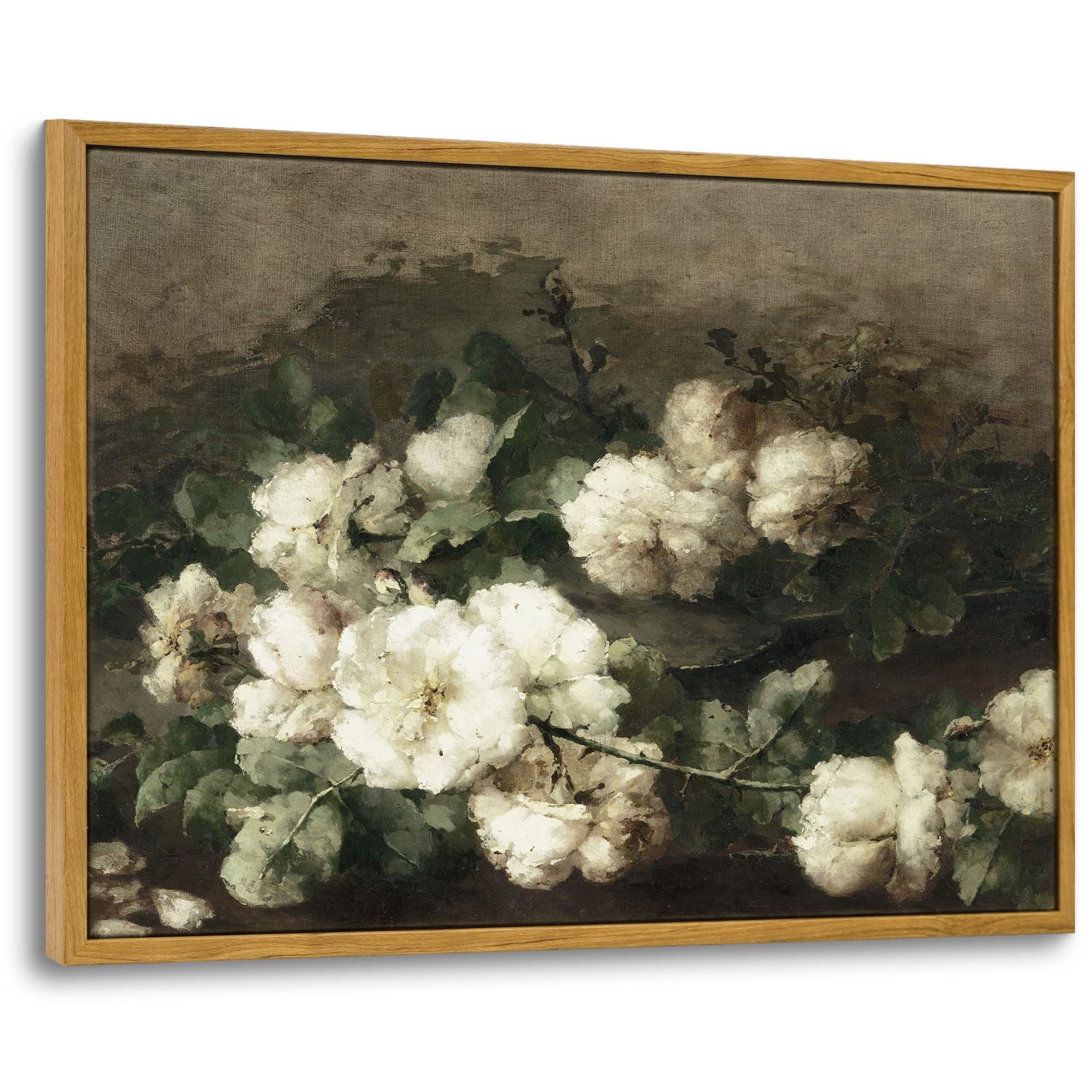 InSimSea Framed 12x16in Vintage Wall Art Decor, Canvas Wall Art for Living Room Bedroom Office Bathroom Decor, Vintage Flower Bo