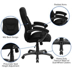 Flash Furniture Jessie High Back Black Microfiber Contemporary Executive Swivel Ergonomic Office Chair With Arms