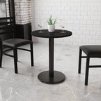 Flash Furniture 24'' Round Black Laminate Table Top with 18'' Round Table Height Base