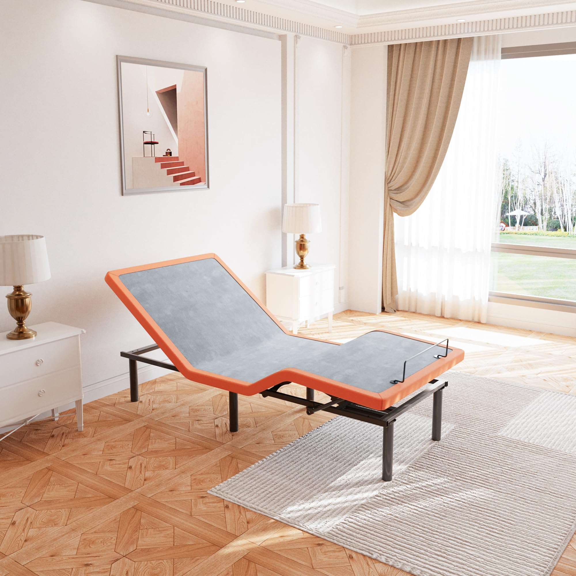 ESHINE Adjustable Bed Frame Smart Bed - Ergonomic Electric Bed Base, Foot & Head Incline, APP Control, Wireless Remote, Zero Gra