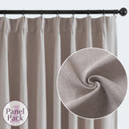 Jinchan Pinch Pleated Curtain 63 Inch 75% Blackout Filtering Taupe Curtain For Bedroom Living Room Curtain 1 Panel Texture Curtain Window Drape Taupe