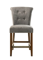 Lilola Home Auggie Gray Fabric Dining Chair with Nailhead Trim – Counter Height Design