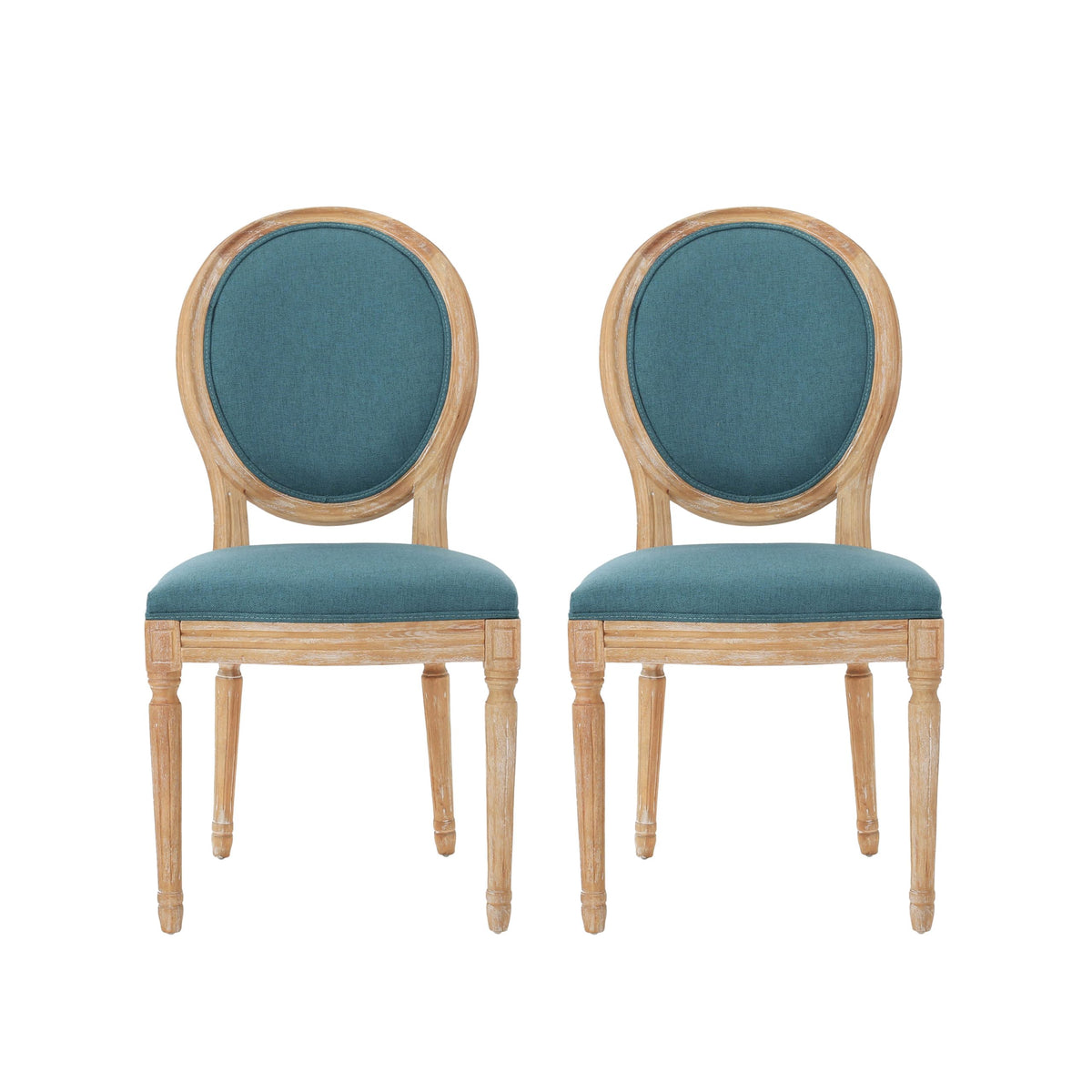 Christopher Knight Home Phinnaeus Fabric Dining Chairs, 2-Pcs Set, Dark Teal