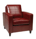AVENUESIX OSP Home Furnishings Venus Club Accent Chair with Espresso Finish Legs, Crimson Red Faux Leather