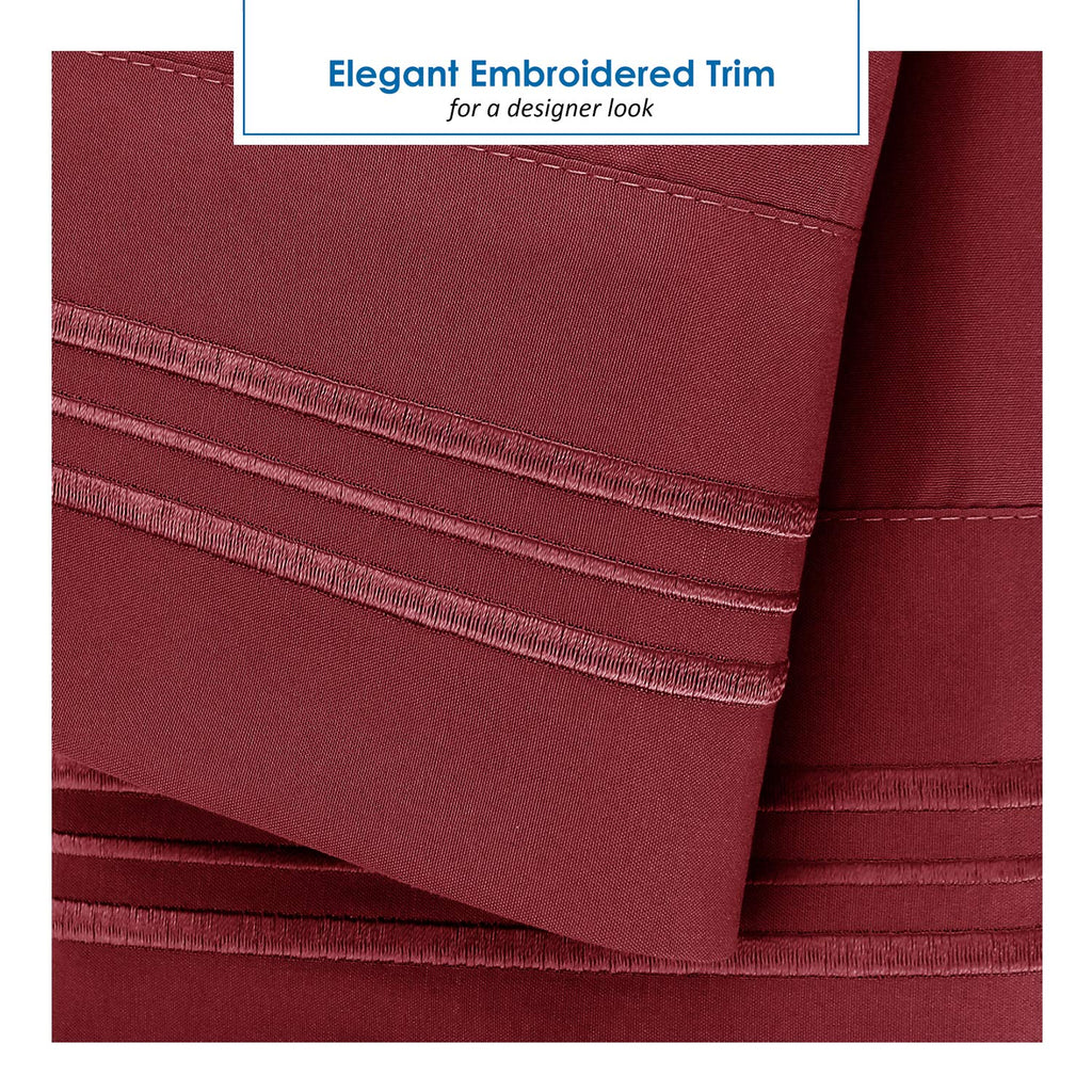 Nestl Burgundy Rv Queen Sheets – Super Soft Rv Short Queen Sheets For Rv Camper, 6 Piece 1800 Microfiber Fitted Rv Sheets, Double Brushed Rv Bed Sheets Set, Camper Sheets And Pillowcases