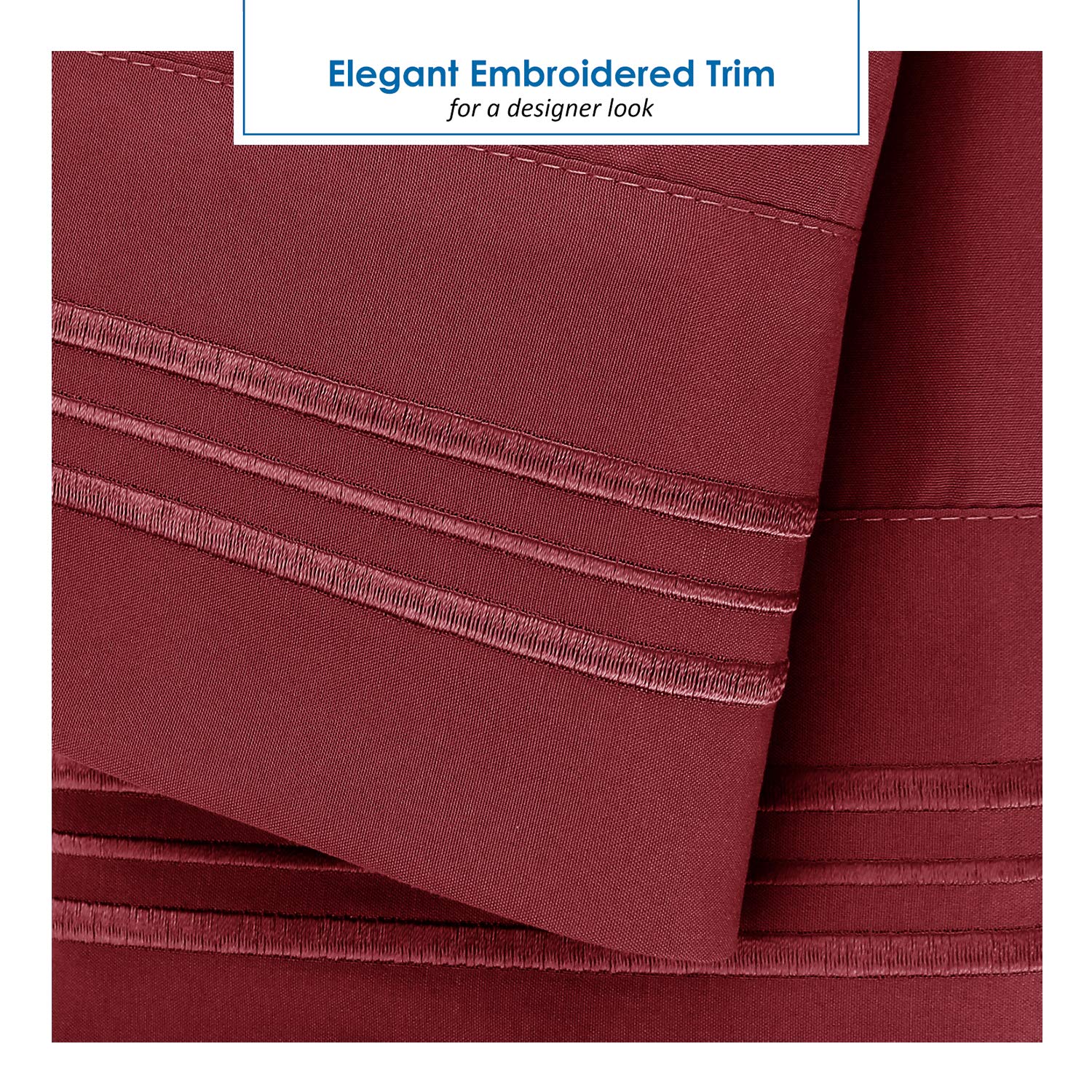 Nestl Burgundy Rv Queen Sheets – Super Soft Rv Short Queen Sheets For Rv Camper, 6 Piece 1800 Microfiber Fitted Rv Sheets, Double Brushed Rv Bed Sheets Set, Camper Sheets And Pillowcases