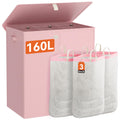 WOWLIVE Laundry Hamper with Lid,160L Large Laundry Basket 3 Section with Removable Washing Bags,Collapsible Waterproof Dirty Clo