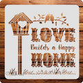 Kachi Pencil Love House Craft Stencil for Art and Painting, Size 6 x 6 inch Reusable Stencil for Painting, Fabric, Glass, Wall P