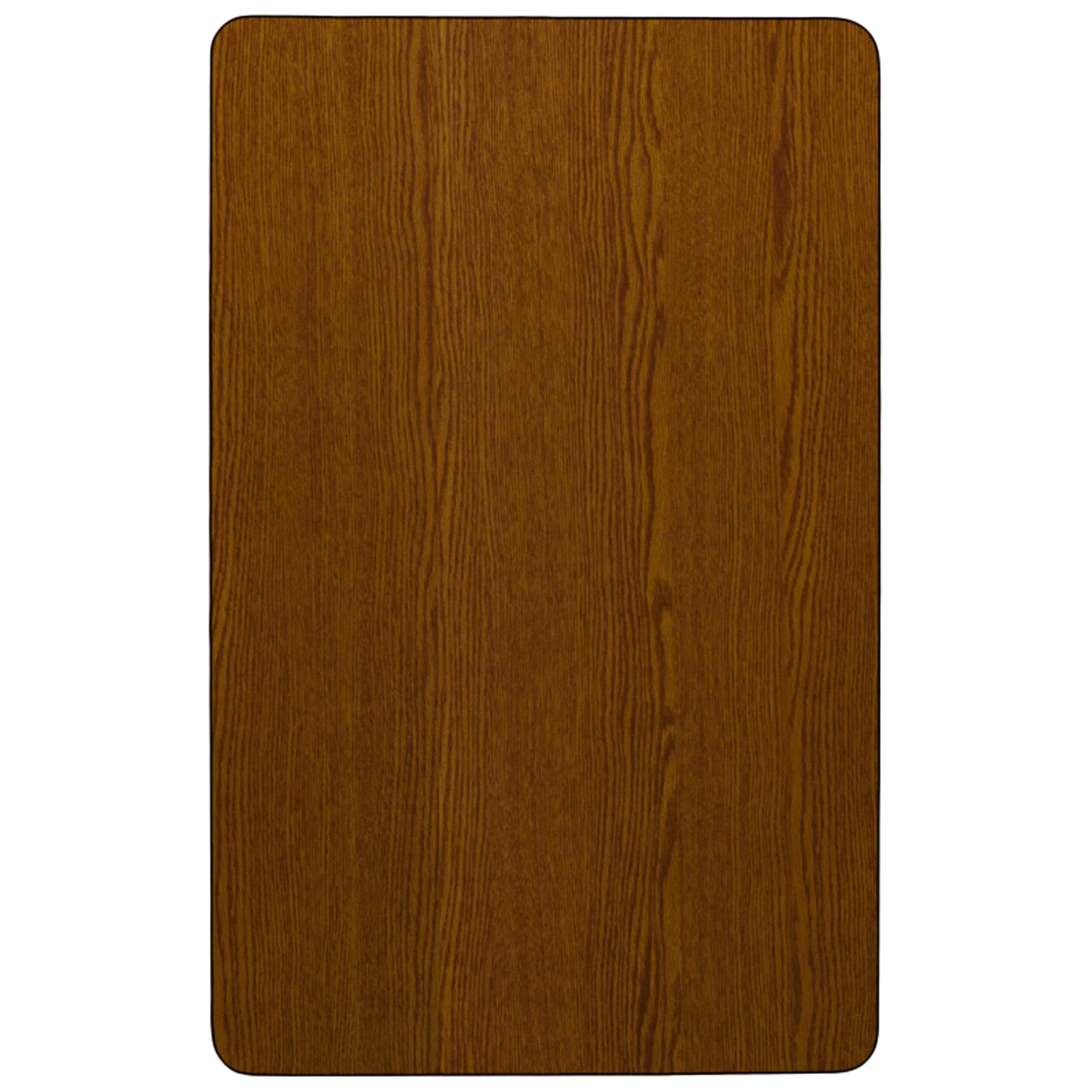 Flash Furniture Wren 36''W x 72''L Rectangular Oak HP Laminate Activity Table - Height Adjustable Short Legs