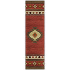 Addison Rugs Sonora ASO34 Red 2'3' x 7'6' Indoor Outdoor Runner Rug, Easy Clean, Machine Washable, Non Shedding, Bedroom, Livi