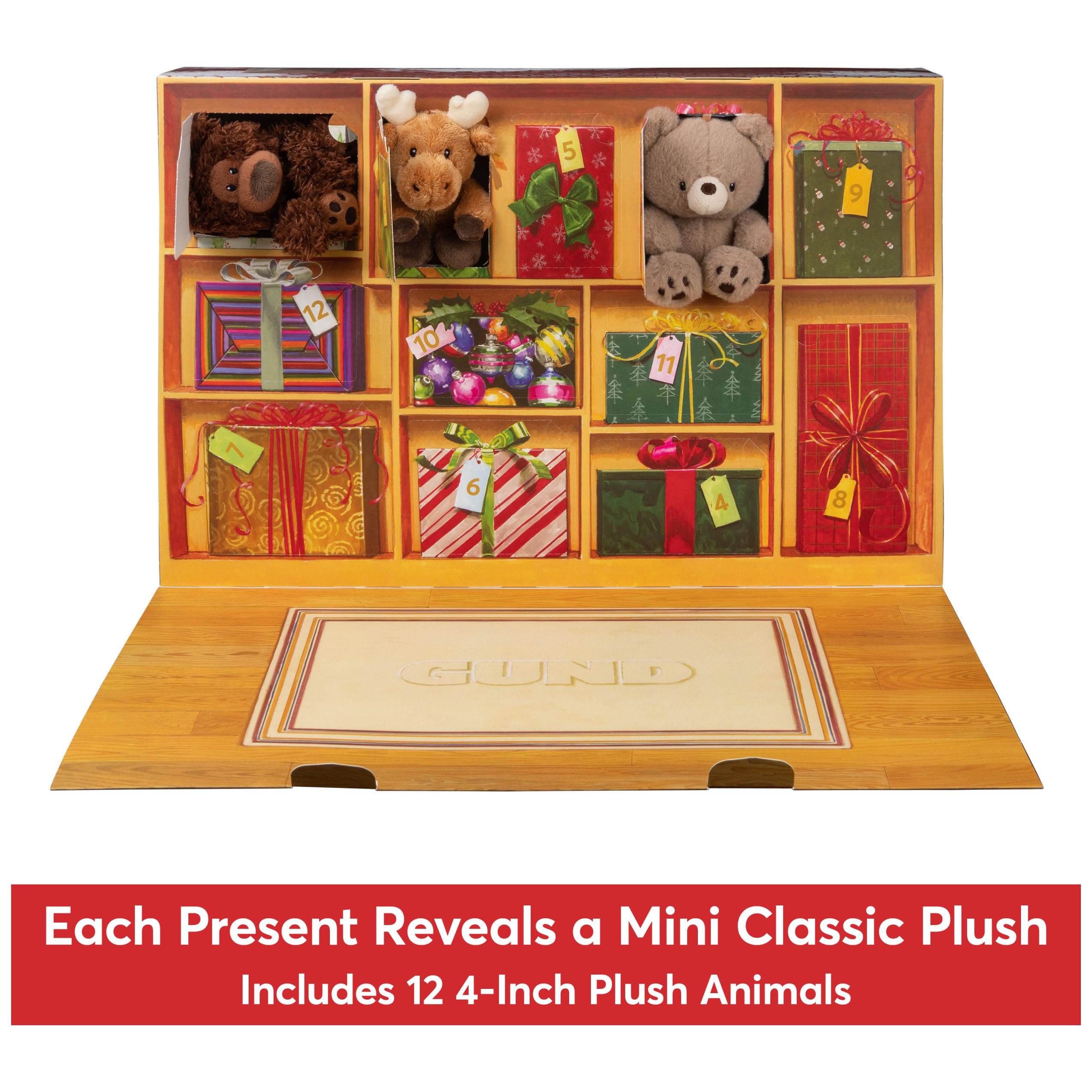 Gund 12-Day Surprise Plush Advent Calendar, Holiday Gift For Ages 3 And Up, 18