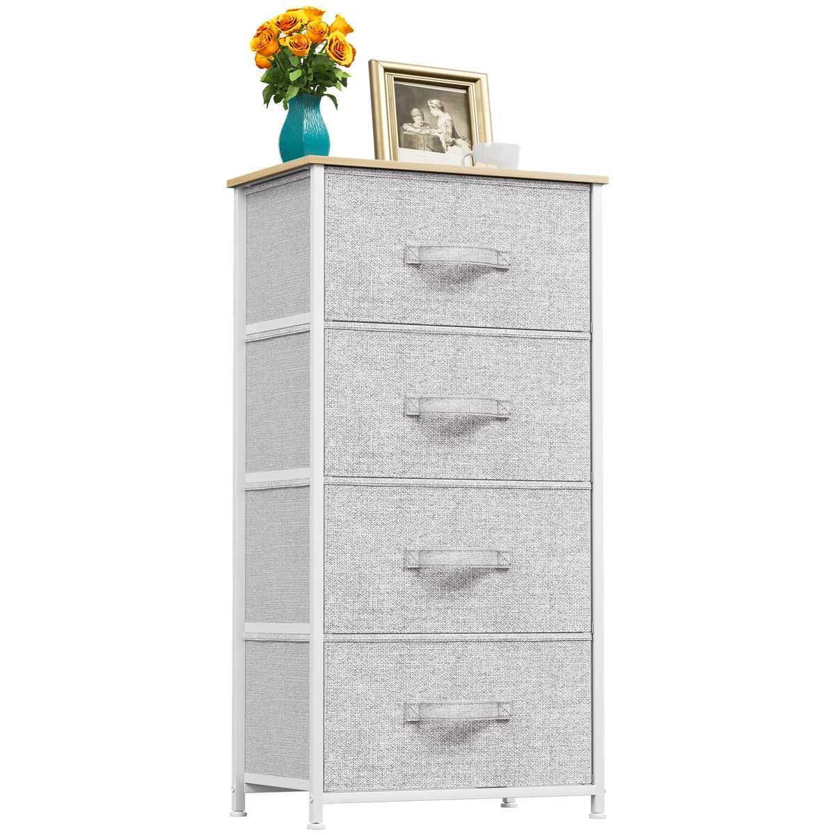 Yitahome Dresser With 4 Drawers - Fabric Storage Tower, Organizer Unit For Bedroom, Living Room, Hallway, Closets & Nursery - Sturdy Steel Frame