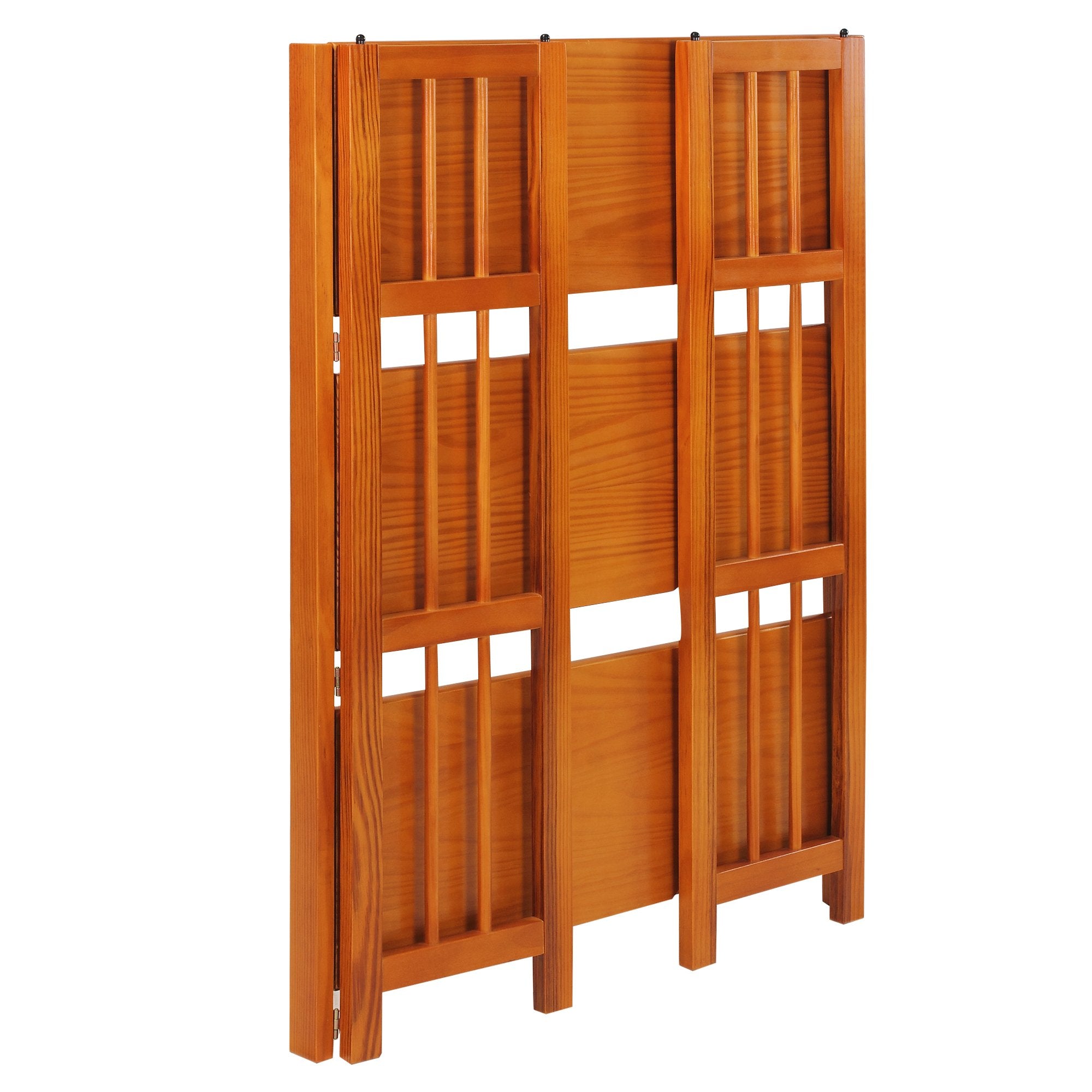 Casual Home 3-Shelf Folding Stackable Bookcase (27.5&quot; Wide)-Honey Oak
