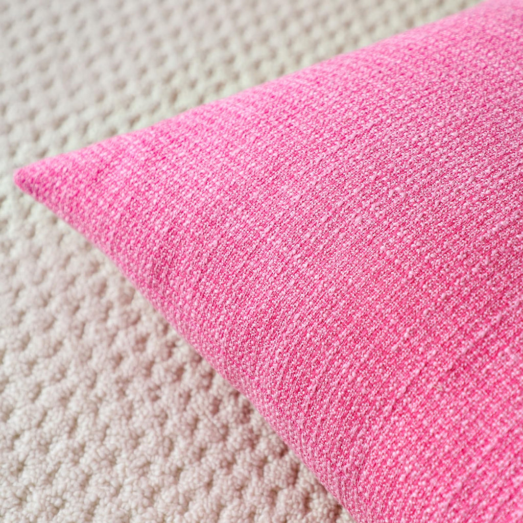 Otostar Linen Throw Pillow Covers Set Of 2 Decorative Square Pillowcases Cushion Covers 16X16 Inch For Home Decor Sofa Bedroom Car 40 X 40 Cm Rose Pink