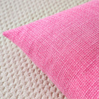Otostar Linen Throw Pillow Covers Set Of 2 Decorative Square Pillowcases Cushion Covers 16X16 Inch For Home Decor Sofa Bedroom Car 40 X 40 Cm Rose Pink