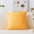 Home Brilliant Yellow Euro Shams Super Soft Pillow Covers Striped Corduroy Large Throw Pillow For Living Room Summer Decor, 26 X