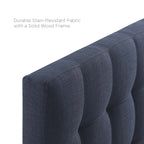 Modway Lily Tufted Linen Fabric Upholstered King Headboard in Navy