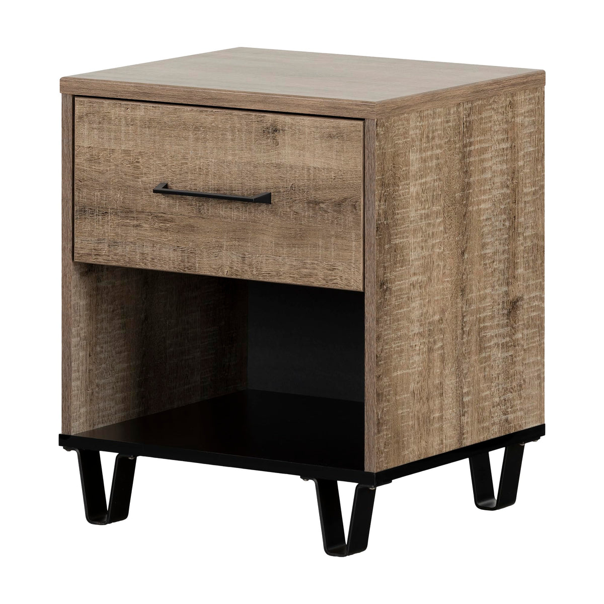 South Shore Arlen 1-Drawer Nightstand, Weathered Oak