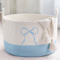 Honeydak Blue Laundry Basket Coquette Bow Hamper 13 x 20 Inches