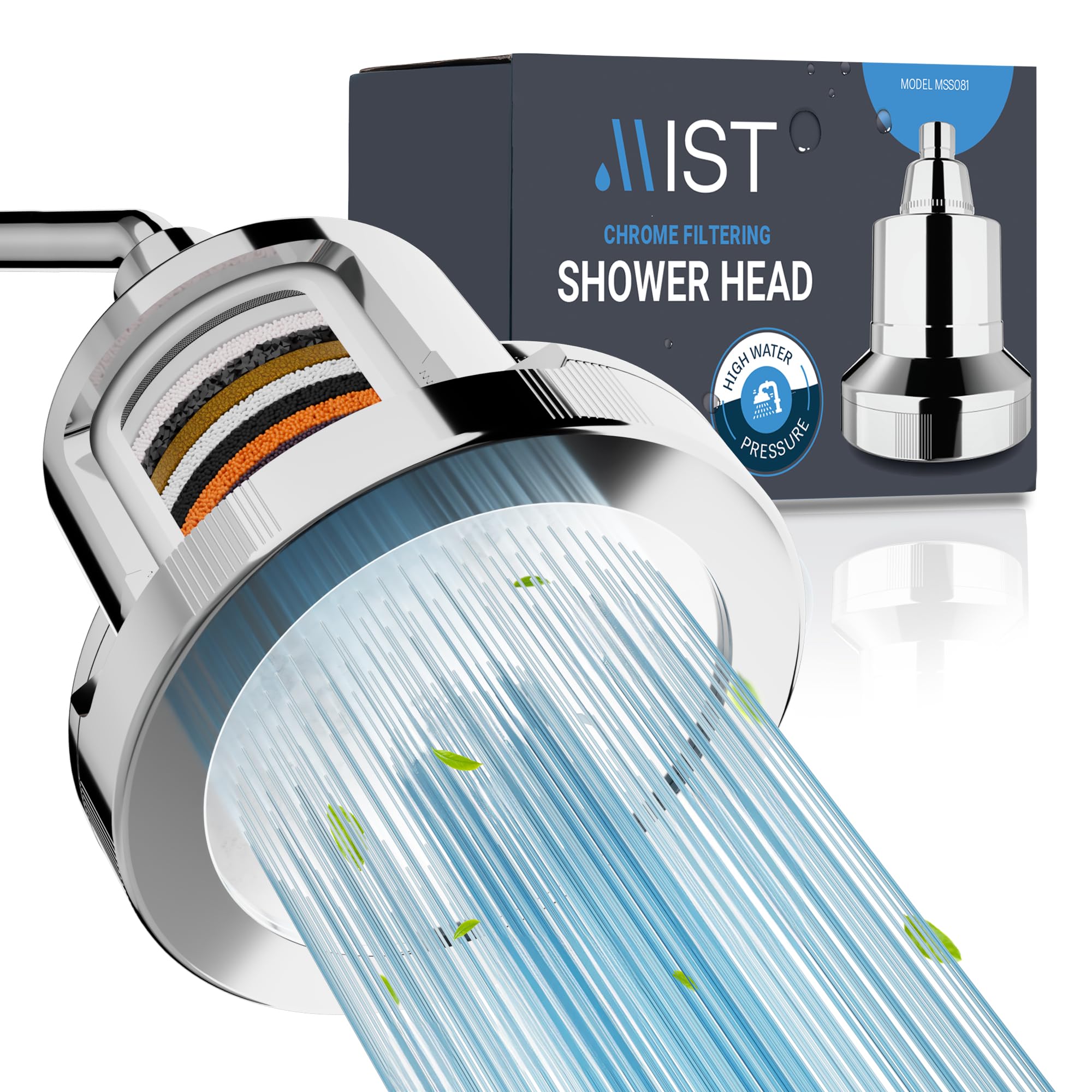 Filtered Shower Head, Revitalizing 15 stage Shower Filter Combo, Improves The Condition of Your Skin & Hair, Shower Water Soften