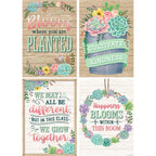 Teacher Created Resources Rustic Bloom Posters, 13-3/8'' x 19'', Set of 4