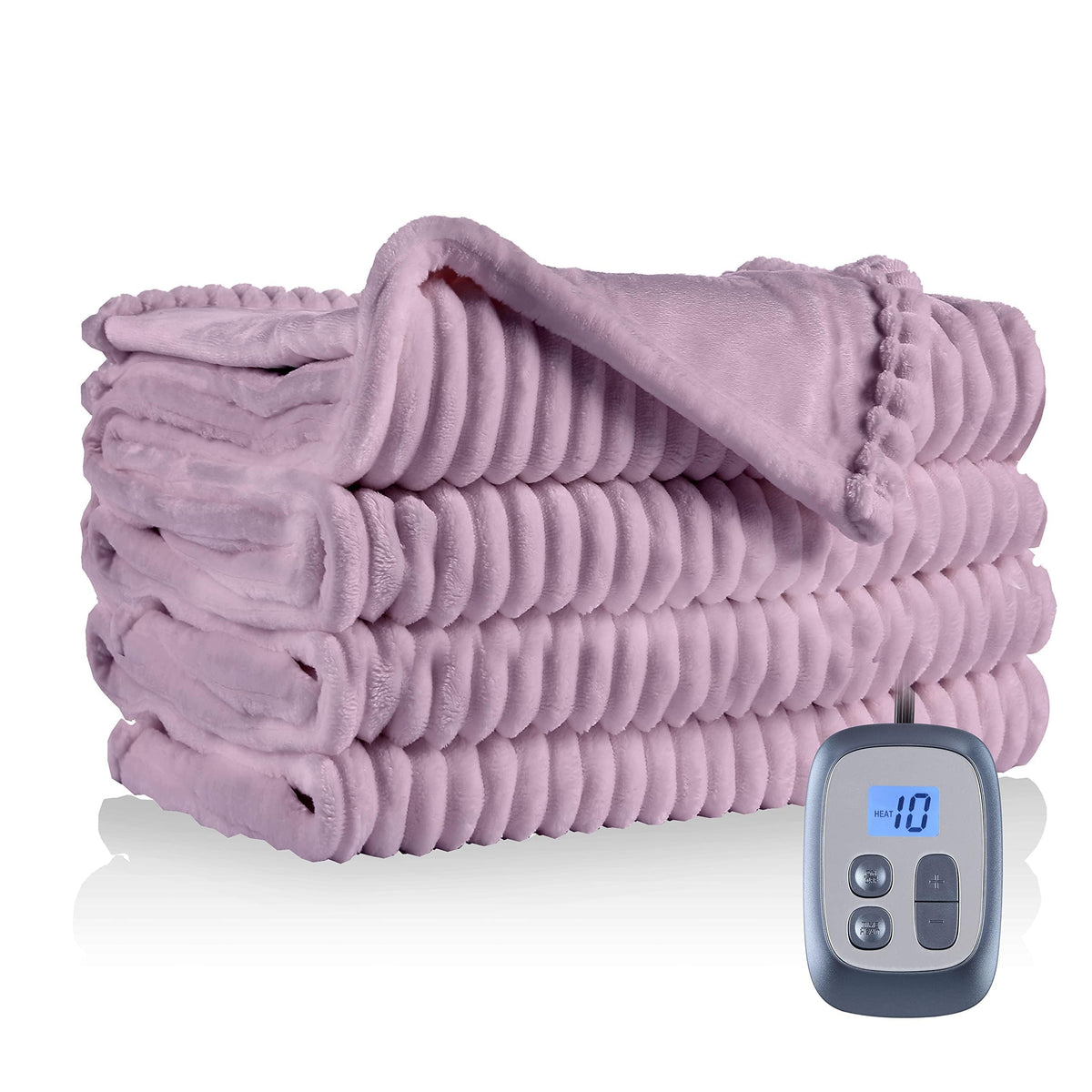 Electric Heated Blanket 72''X84'' Full Size With 10 Heating Levels & 12 Hours Auto-Off, Fcc & Etl Certified With Soft Plush Fabr
