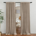 Ryb Home Camel Beige Velvet Room Divider, Soft Durable Drapes Room Darkening Privacy Window Treatment Back Tab Farmhouse Decor For Apartment Sliding Glass Door, W62 X L84 Inches, Set Of 2