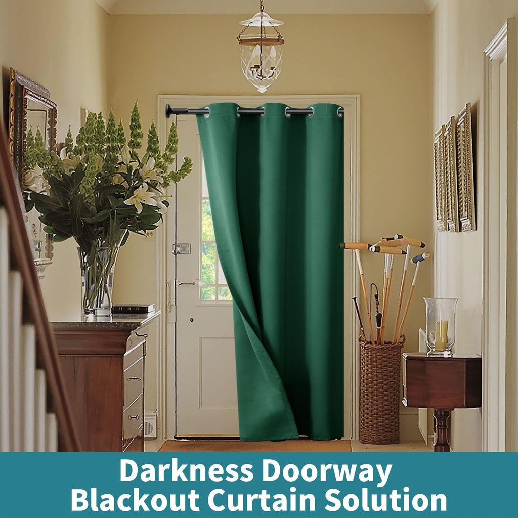 Bgment Emerald Green Door Curtain 78 Inch Length For Doorway, Bedroom Closet Curtain, Privacy Thermal Insulated Blackout Grommet Room Divider For Room Separation, 1 Panel, 40 Inch Wide