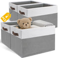JTIEO 4 Pack Fabric Storage Bins, 15x11 Large Closet Storage Baskets for Shelves, Cube Canvas Storage Bins for Shelves, Collap