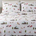 Great Bay Home 4 Piece 100% Turkish Cotton California King Christmas Flannel Sheet Set |Kids Holiday Printed Bedding Sheets & Pi