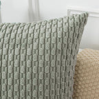 Kevin Textile Throw Pillow Covers Soft Corduroy Decorative Set Of 2 Boho Striped Pillow Covers Pillowcases Farmhouse Home Decor For Couch Bed Sofa Living Room 18X18 Inch Greyish Green