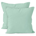 Cotton Canvas Throw Pillow Covers by Encasa Pack of 2 Mint Green 24'x24' No Insert with Hidden Zipper | Decorative Cushion Cov