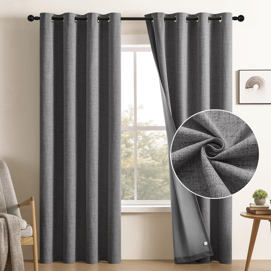 Cucraf 100% Total Blackout Curtains Panels,Thick Light Blocking Curtain Thermal Insulated Window Drapes For Bedroom Living Room,