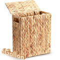 Vesici 6 Gallon Wicker Trash Can with Lid, Handwoven Trash Can with Handles