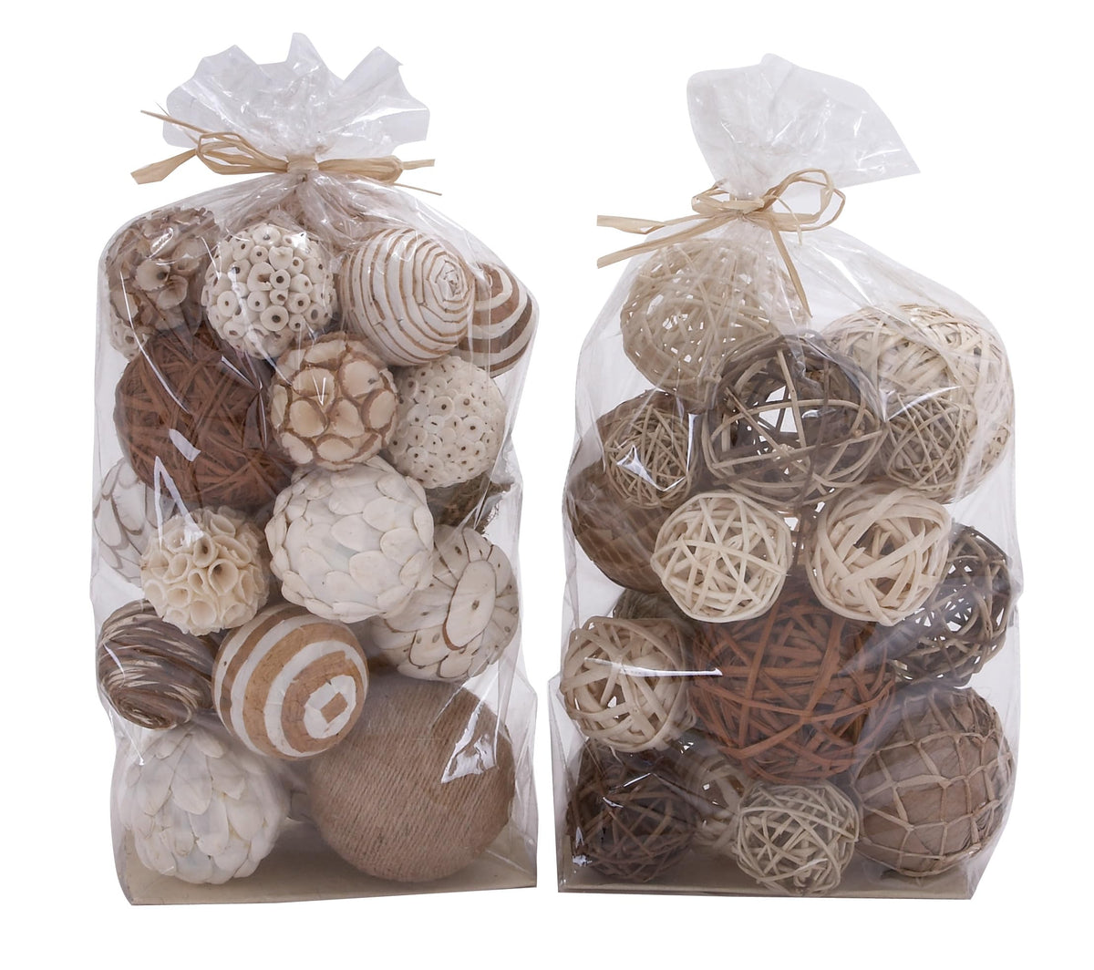 Deco 79 Dried Plant Globe Orbs & Vase Filler, Set of 2 16''H, 8''W, Multi Colored