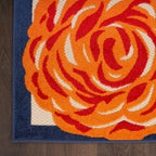 Nourison Aloha Indoor/Outdoor Multicolor 6' X 9' Area Rug, Easy -Cleaning, Non Shedding, Bed Room, Living Room, Dining Room, Kit