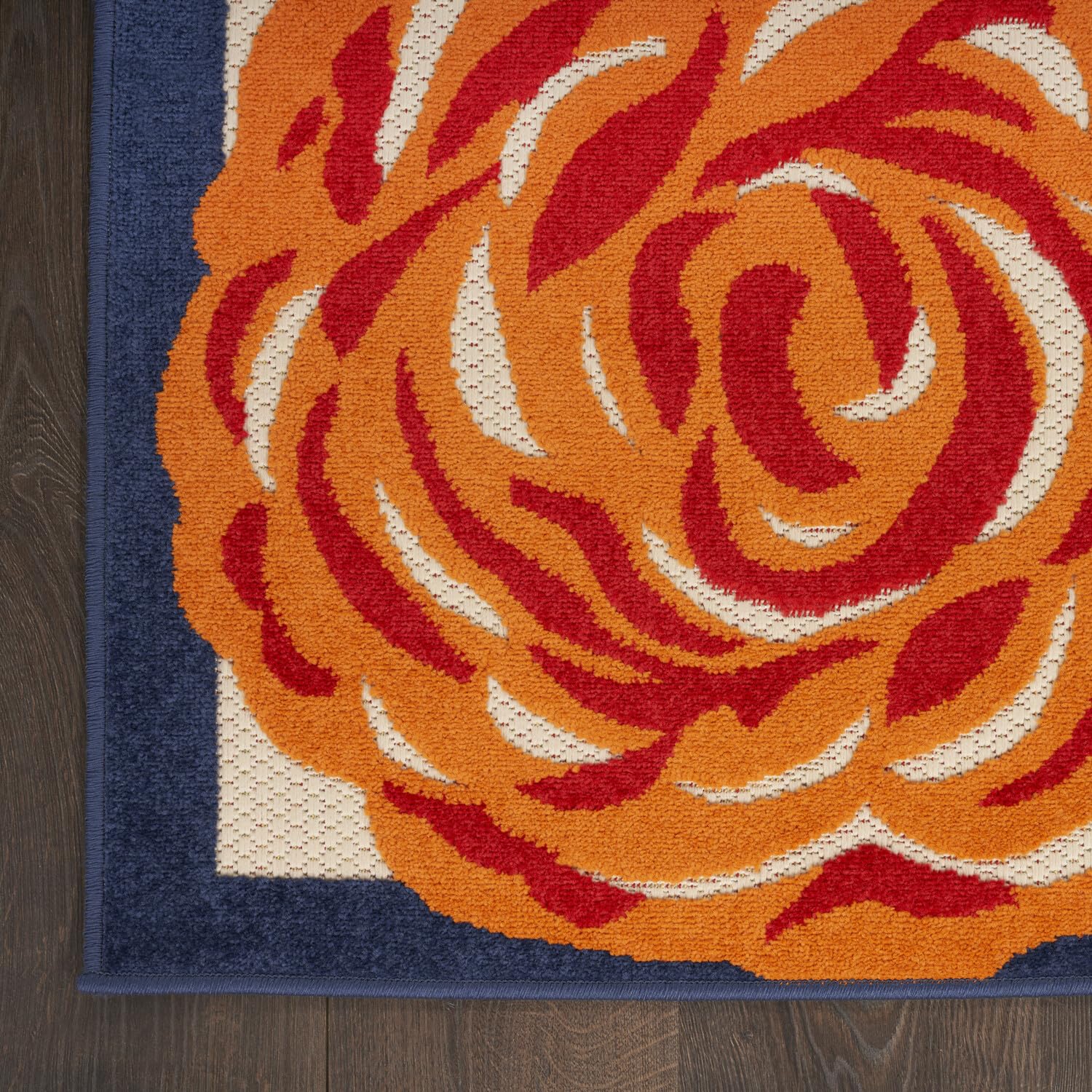 Nourison Aloha Indoor/Outdoor Multicolor 6' X 9' Area Rug, Easy -Cleaning, Non Shedding, Bed Room, Living Room, Dining Room, Kit