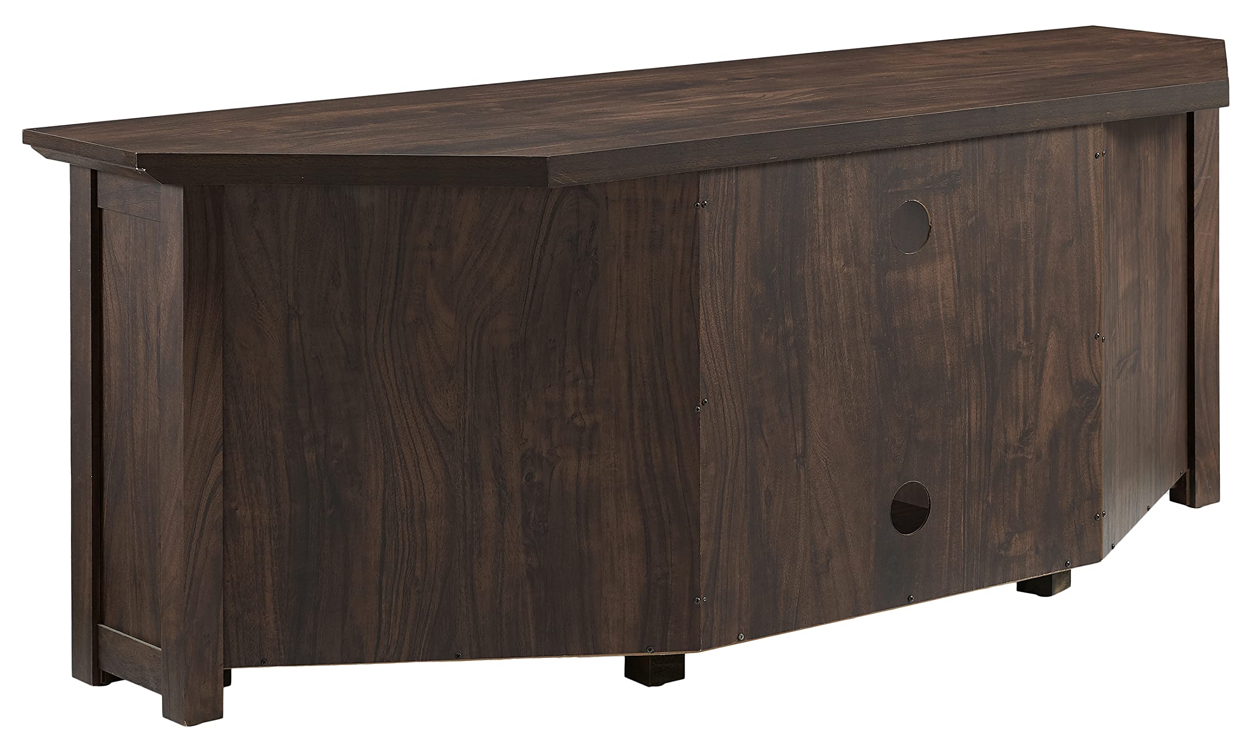 Crosley Furniture Camden Corner TV Stand for 65+ inch TVs, Entertainment Center with Storage Shelves, Dark Walnut