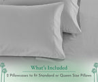 California Design Den Luxuriously Soft Hotel Quality 600 Thread Count, 100% Cotton Set Of 2 Cases, Crisp & Cool Light Gray Pillow Cases Standard Fits Standard & Queen Pillows (Light Gray)