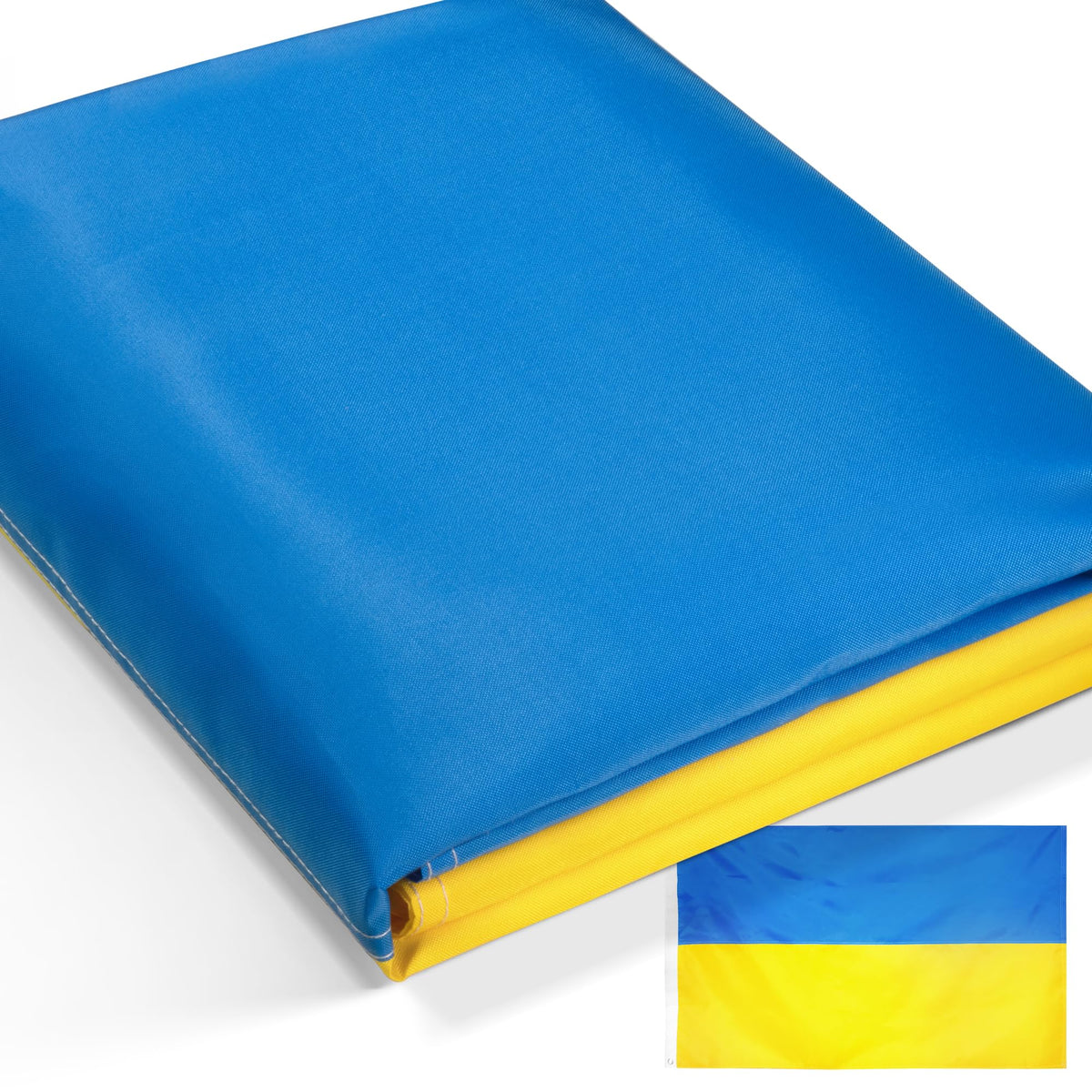 Anley Everstrong Series Embroidered Ukraine Flag 3X5 Ft - Embroidery & Heavy Duty Canvas Header - 4 Rows Of Lock Stitching - Nyl
