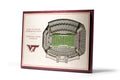 YouTheFan NCAA Virginia Tech Hokies 5-Layer StadiumView 3D Wall Art - Lane Stadium Worsham Field