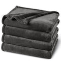 Phf Ultra Soft Fleece Blanket Twin Size, No Shed No Pilling Luxury Plush Cozy 300Gsm Lightweight Blanket For Bed, Couch, Chair, Sofa Suitable For All Season, 66' X 90', Dark Grey